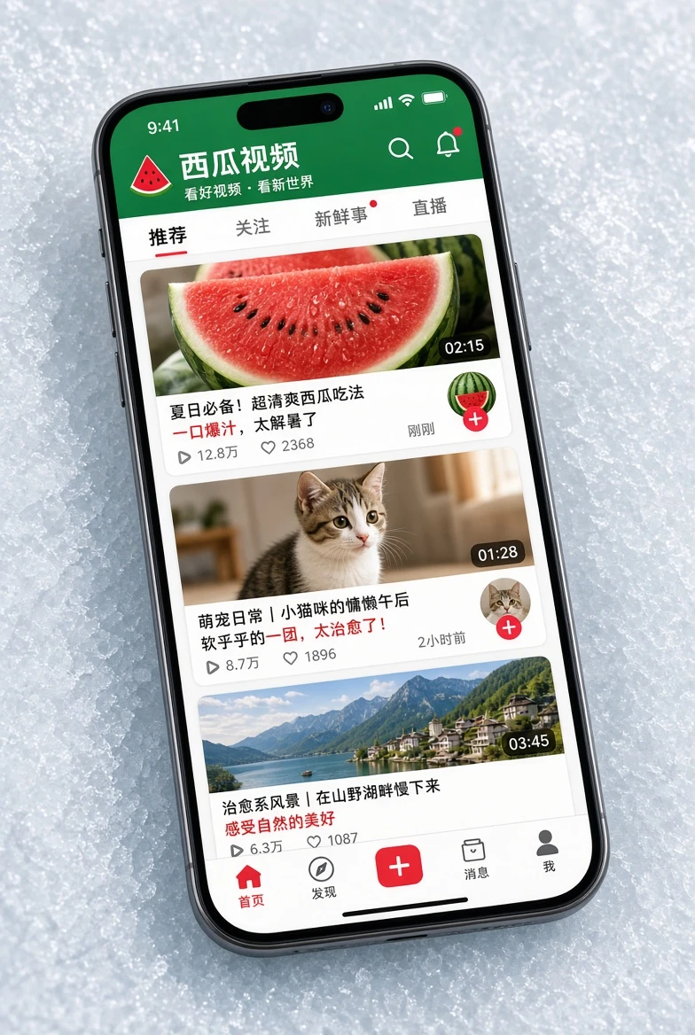 西瓜视频APP栏目内容图